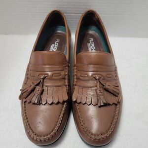 Florsheim Comfortech‎ 8D Brown Leather Mens Tassel Loafers JC 70167 Brazil